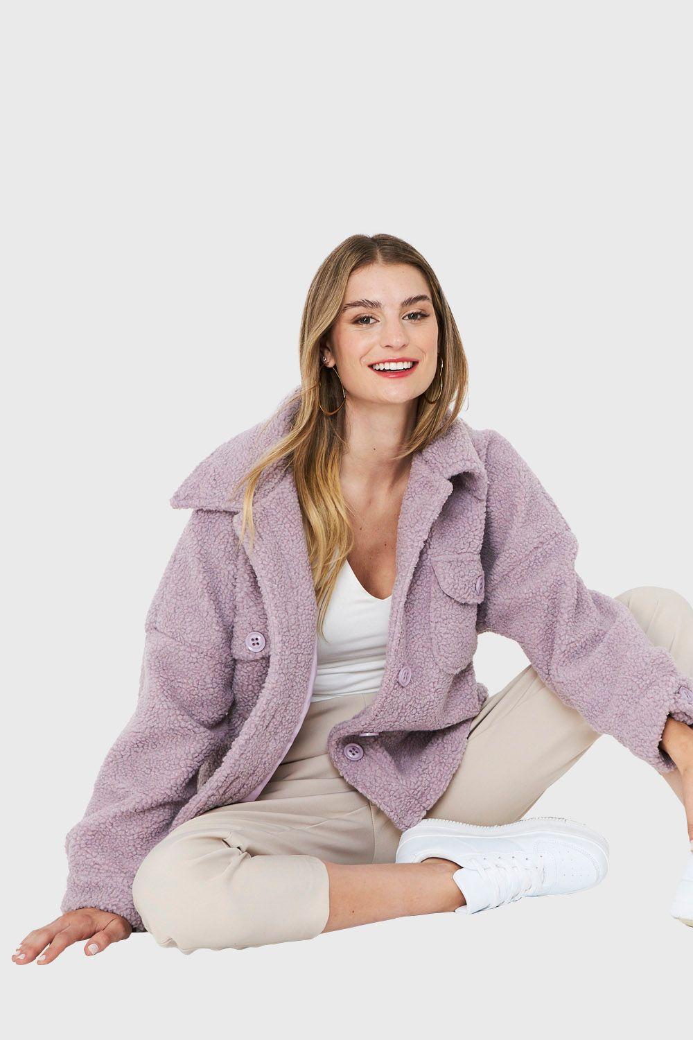 Chaqueta Tipo Teddy Lila Nicopoly-1