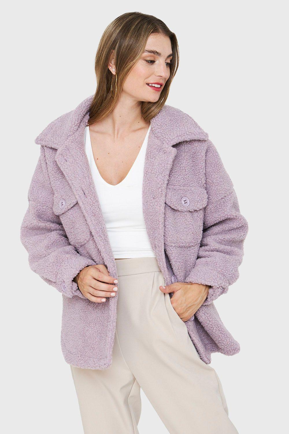 Chaqueta Tipo Teddy Lila Nicopoly-0