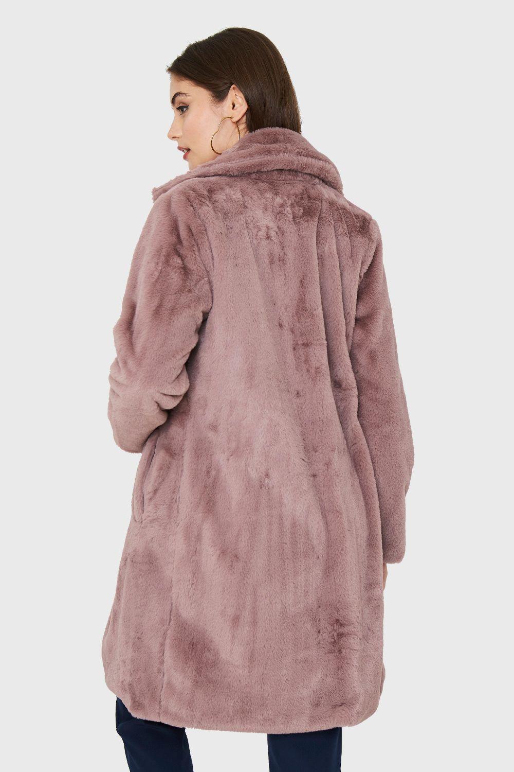 Abrigo Peludo Largo Rosado Nicopoly-3