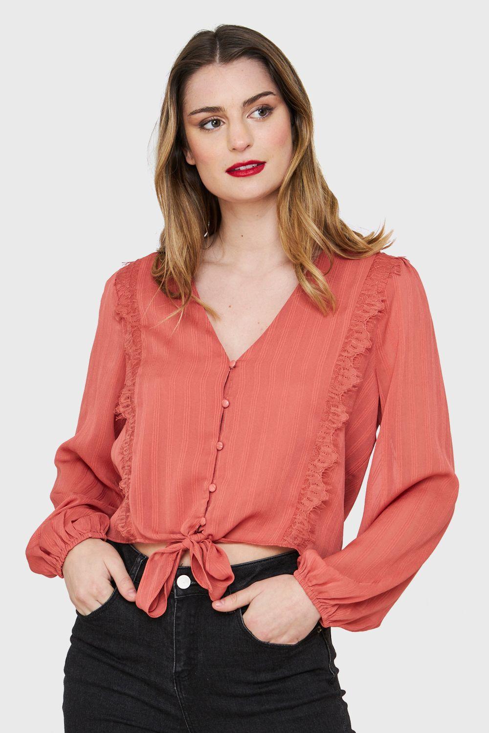 Blusa Nudo Detalle Encaje Óxido Nicopoly-4