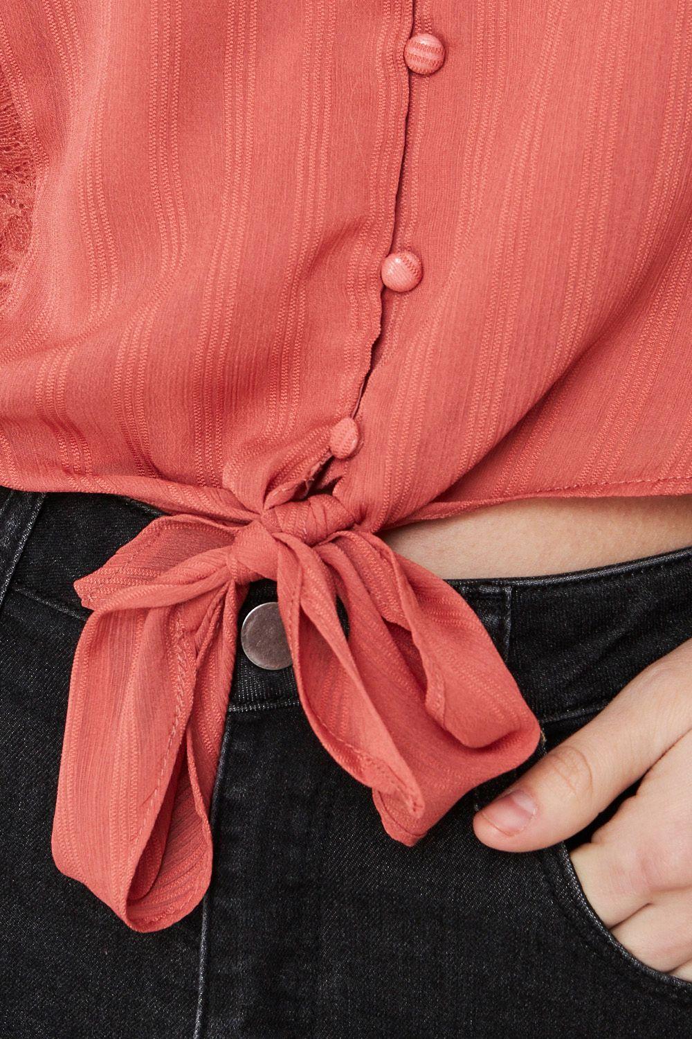 Blusa Nudo Detalle Encaje Óxido Nicopoly-5