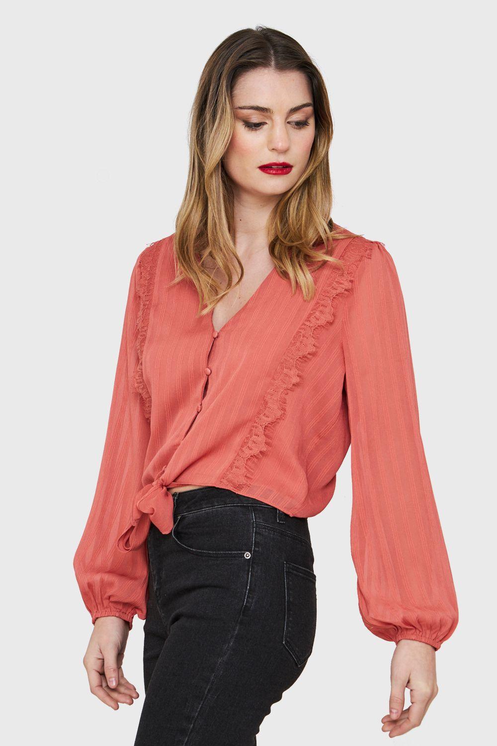 Blusa Nudo Detalle Encaje Óxido Nicopoly-2