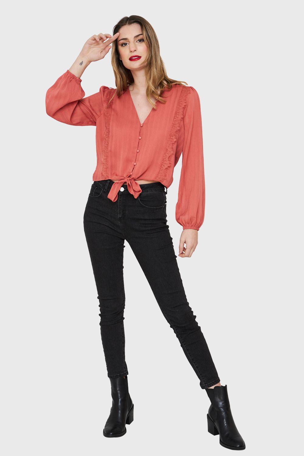 Blusa Nudo Detalle Encaje Óxido Nicopoly-1