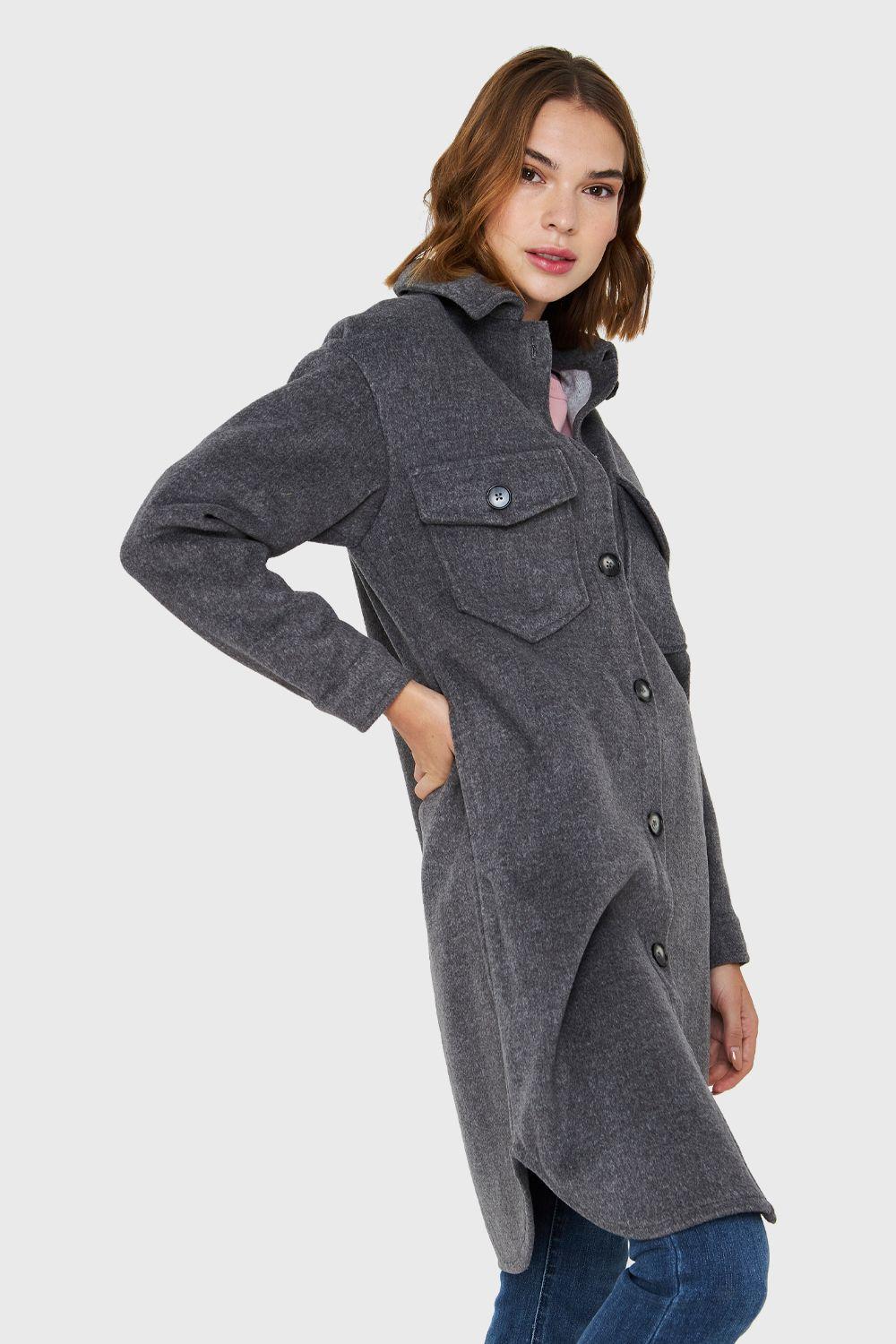 Abrigo Bolsillos Frontales Grafito Nicopoly-2