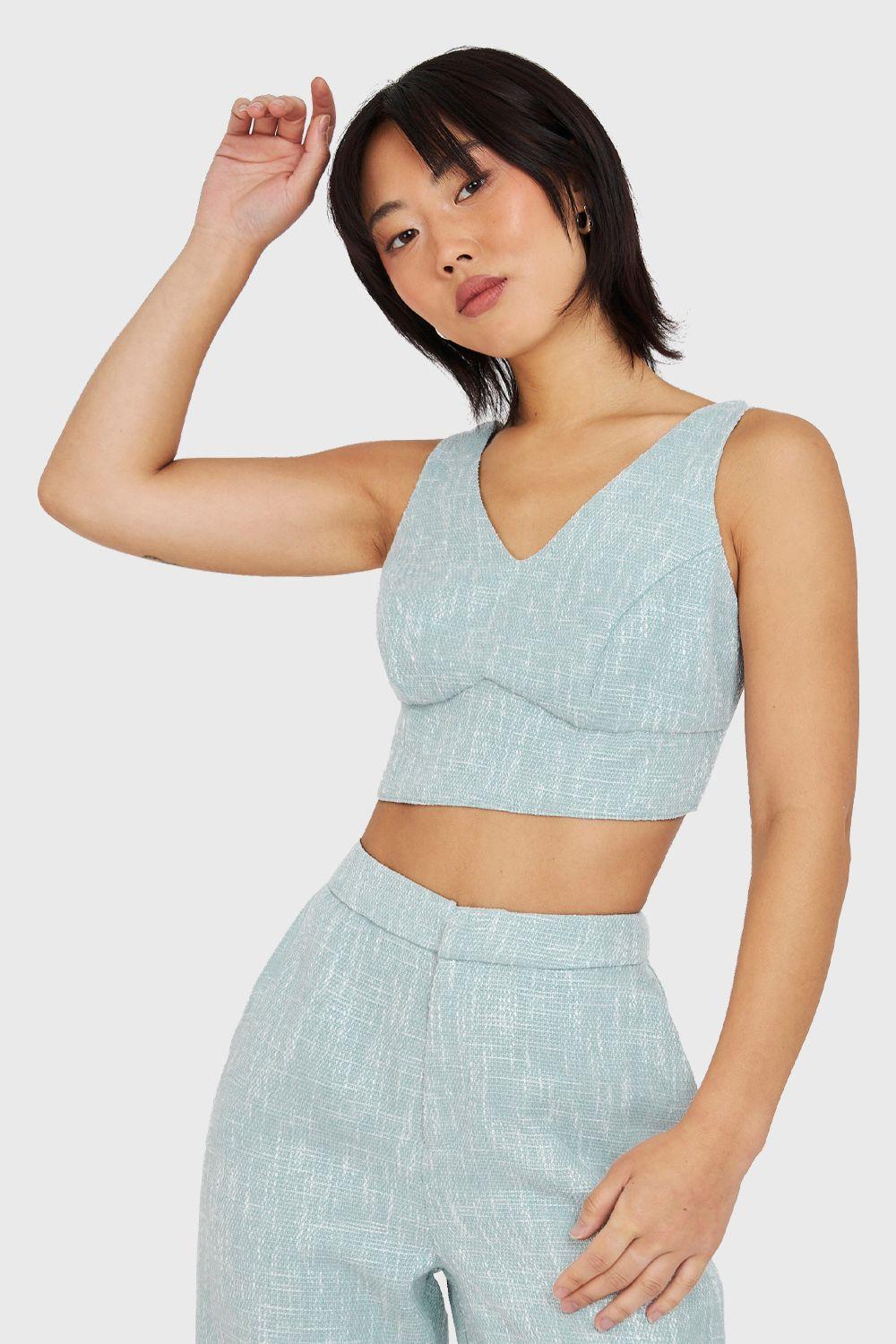 Crop Top Jaspeado Celeste Nicopoly-0