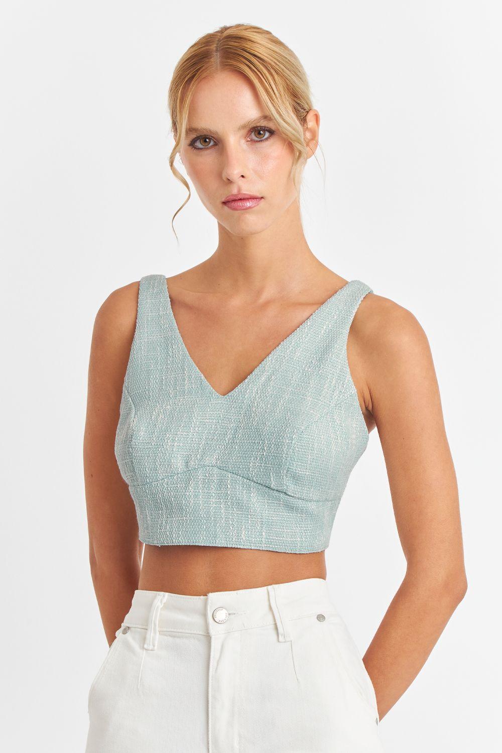 Crop Top Jaspeado Celeste Nicopoly-2