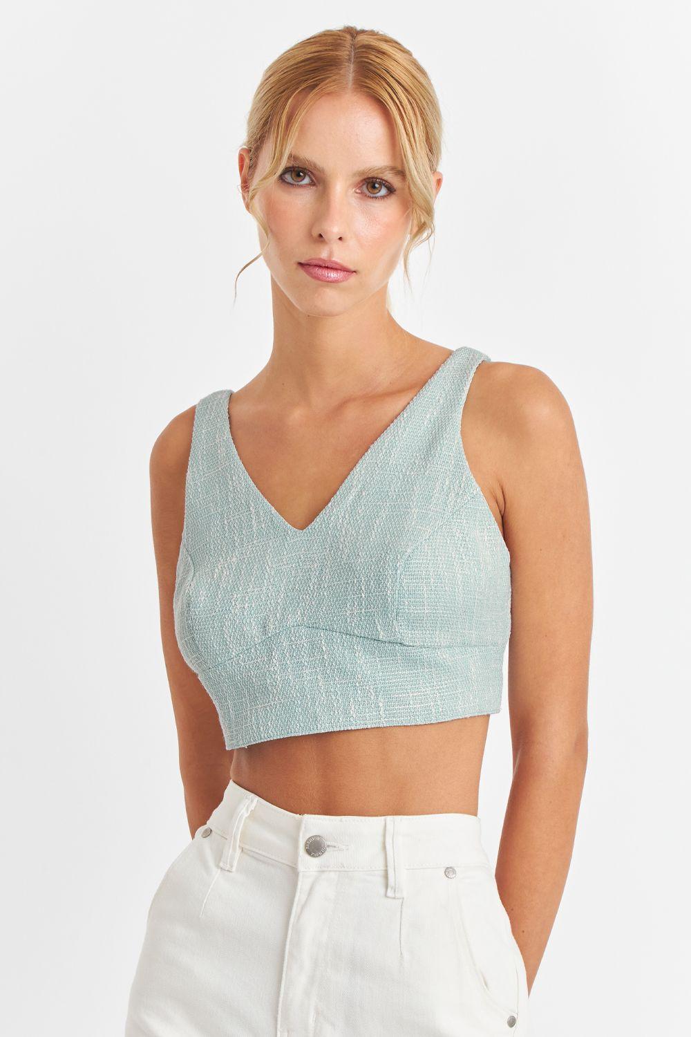 Crop Top Jaspeado Celeste Nicopoly-4