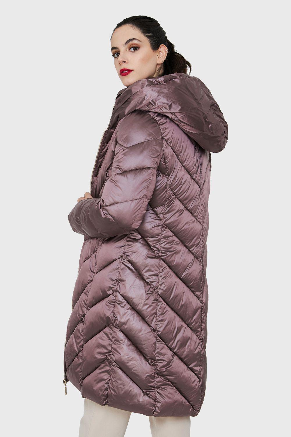 Parka Metalizada Doble Cierre Lila Nicopoly-3
