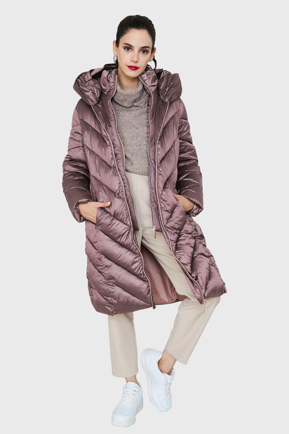 Parka Metalizada Doble Cierre Lila Nicopoly-1