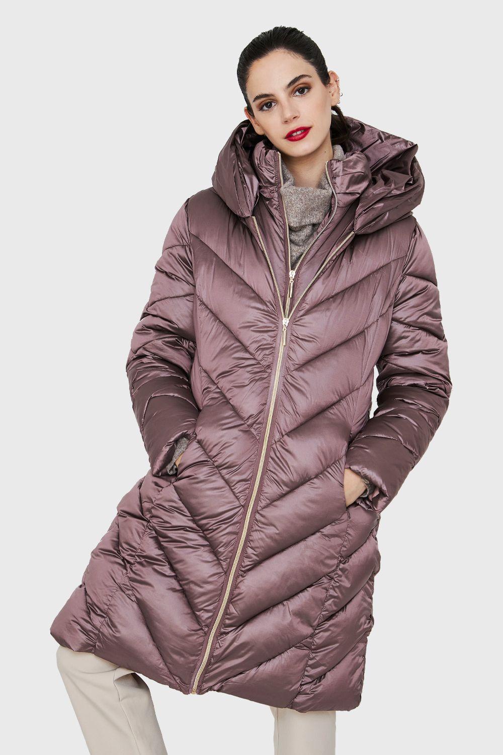 Parka Metalizada Doble Cierre Lila Nicopoly-4