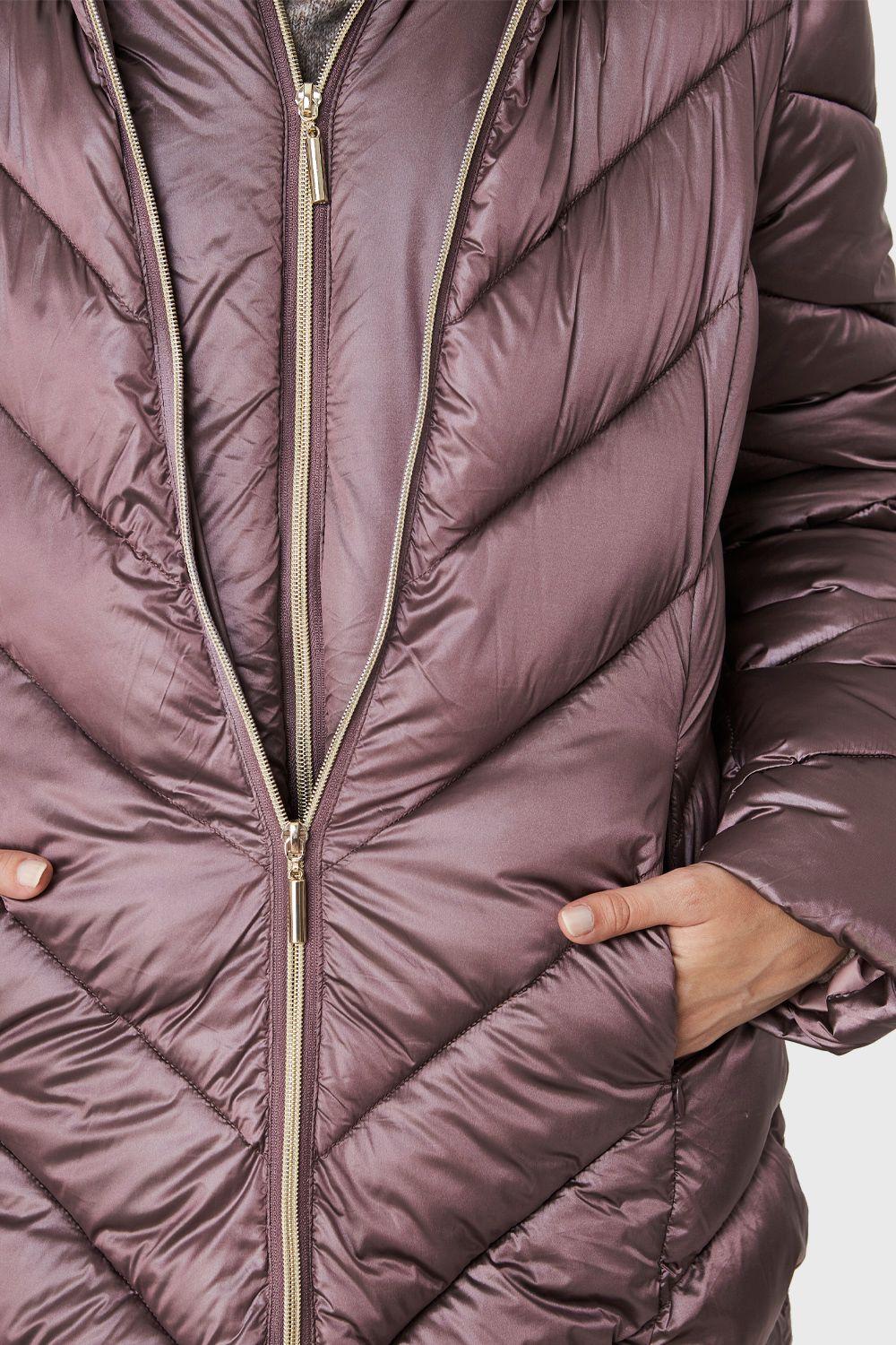 Parka Metalizada Doble Cierre Lila Nicopoly-5