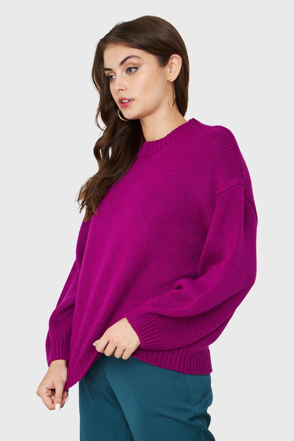 Sweater Básico Holgado Magenta Nicopoly-2