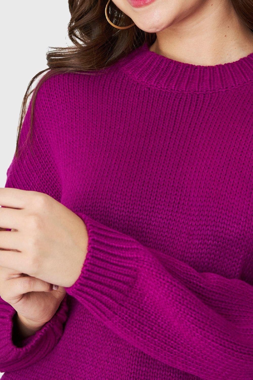 Sweater Básico Holgado Magenta Nicopoly-5