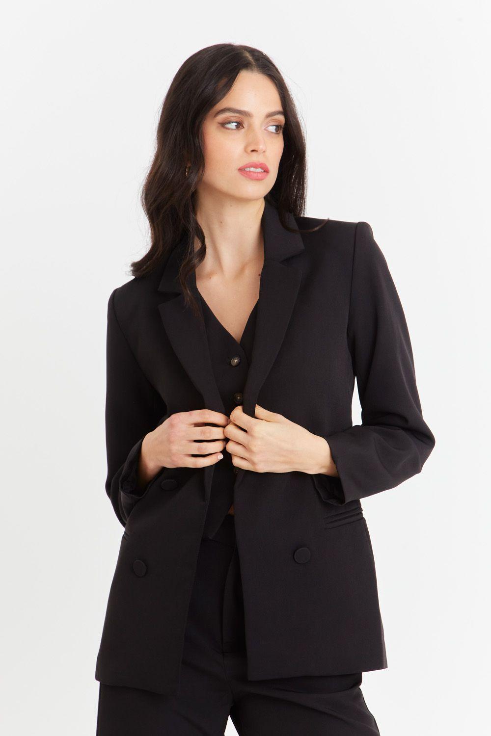 Blazer Básico de Tope Negro Nicopoly-0