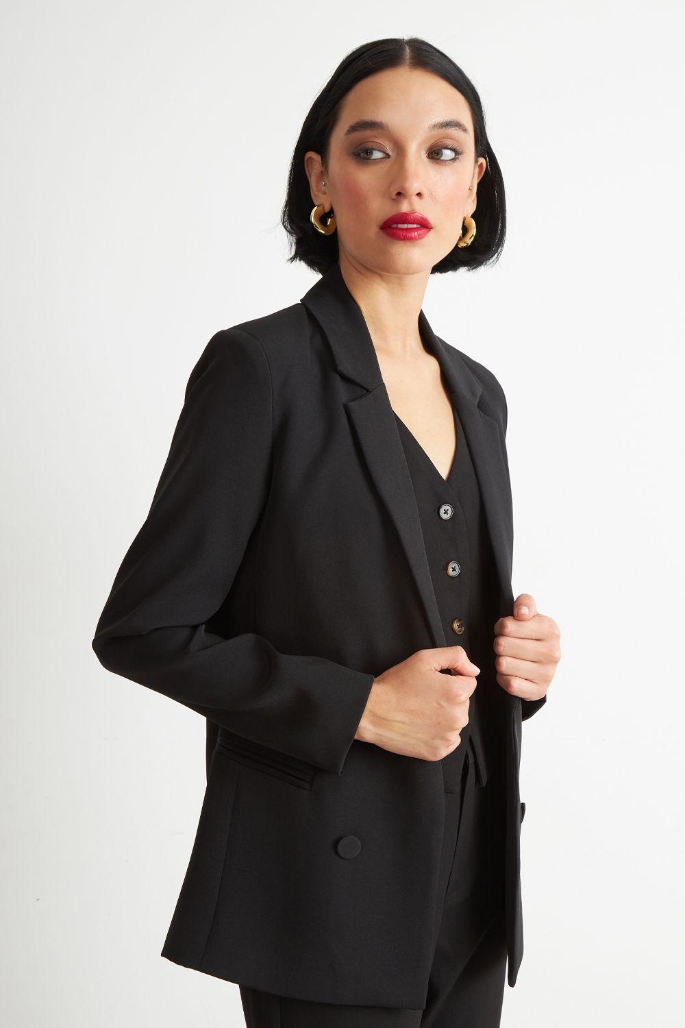 Blazer Básico de Tope Negro Nicopoly-2
