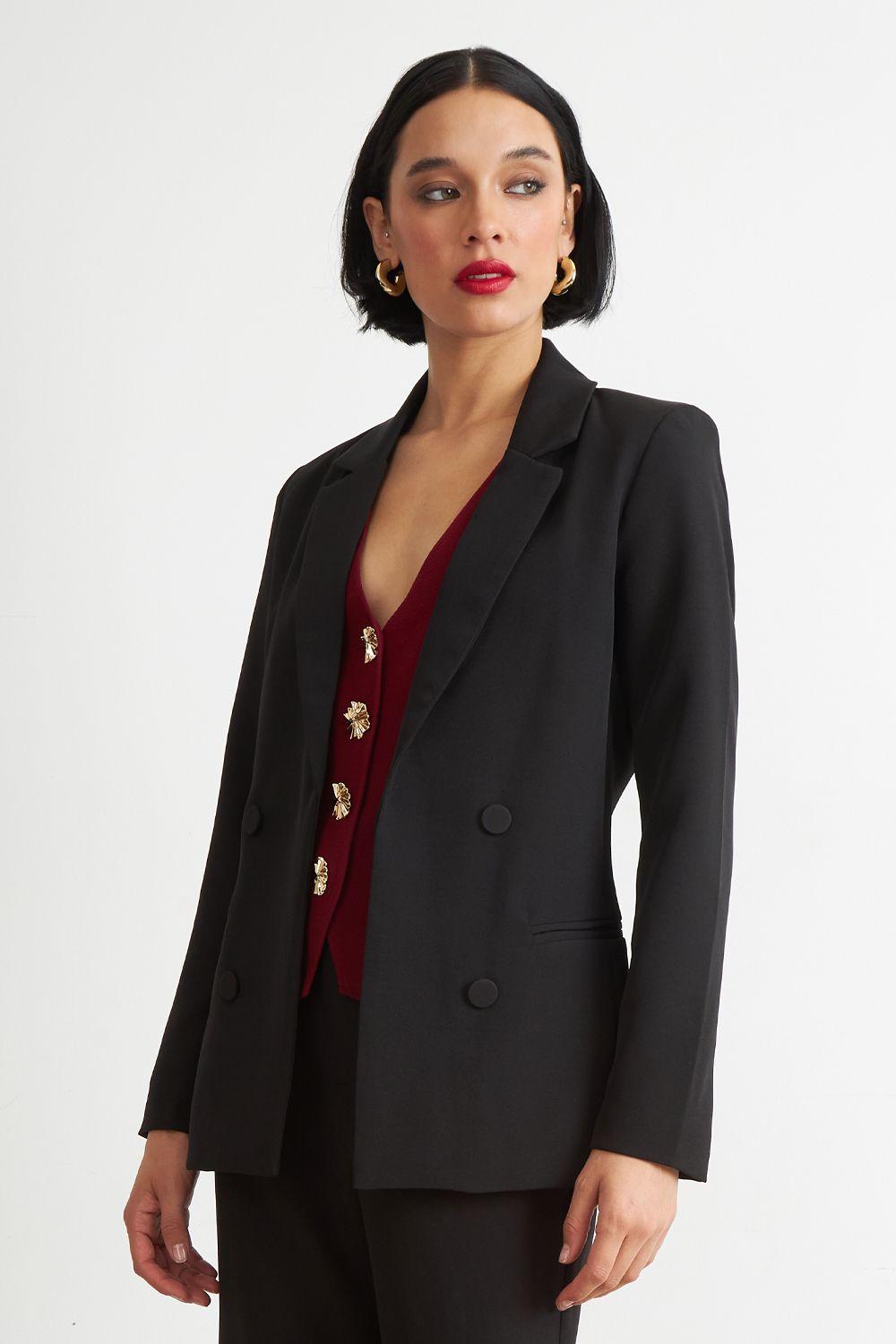 Blazer Básico de Tope Negro Nicopoly-4