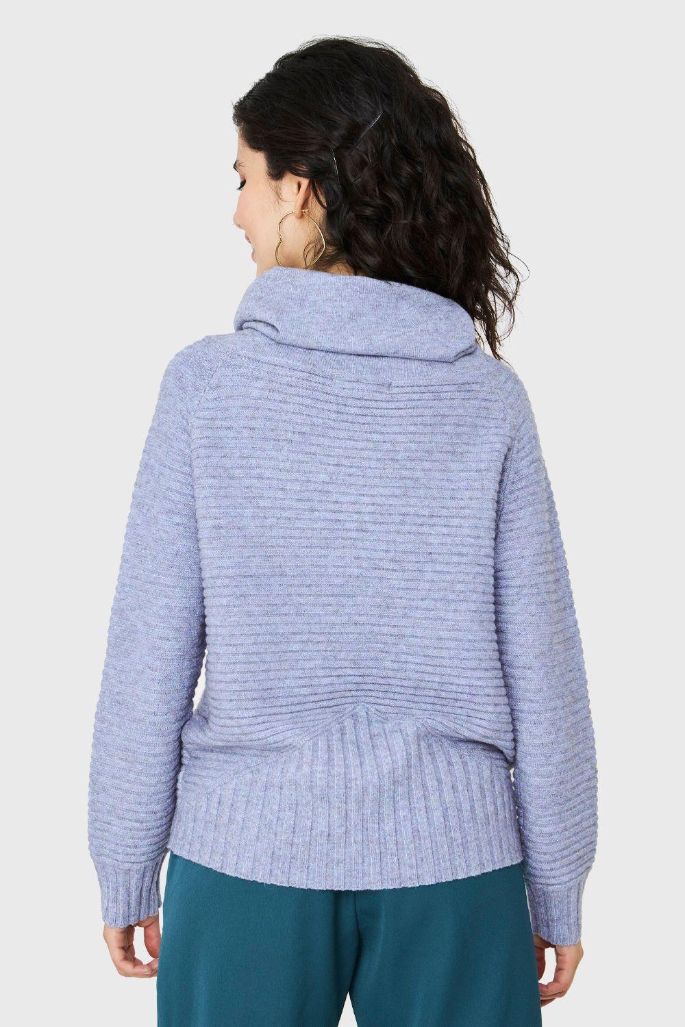 Sweater Acanalado Cuello Tortuga Celeste Nicopoly-3