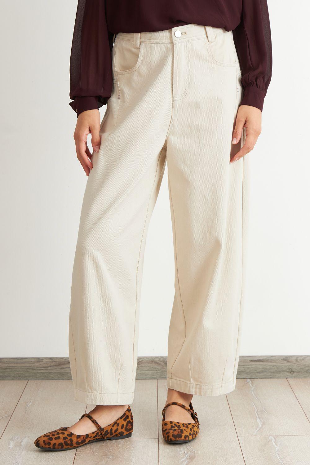 Jeans Corte Barrel Blanco Nicopoly-0