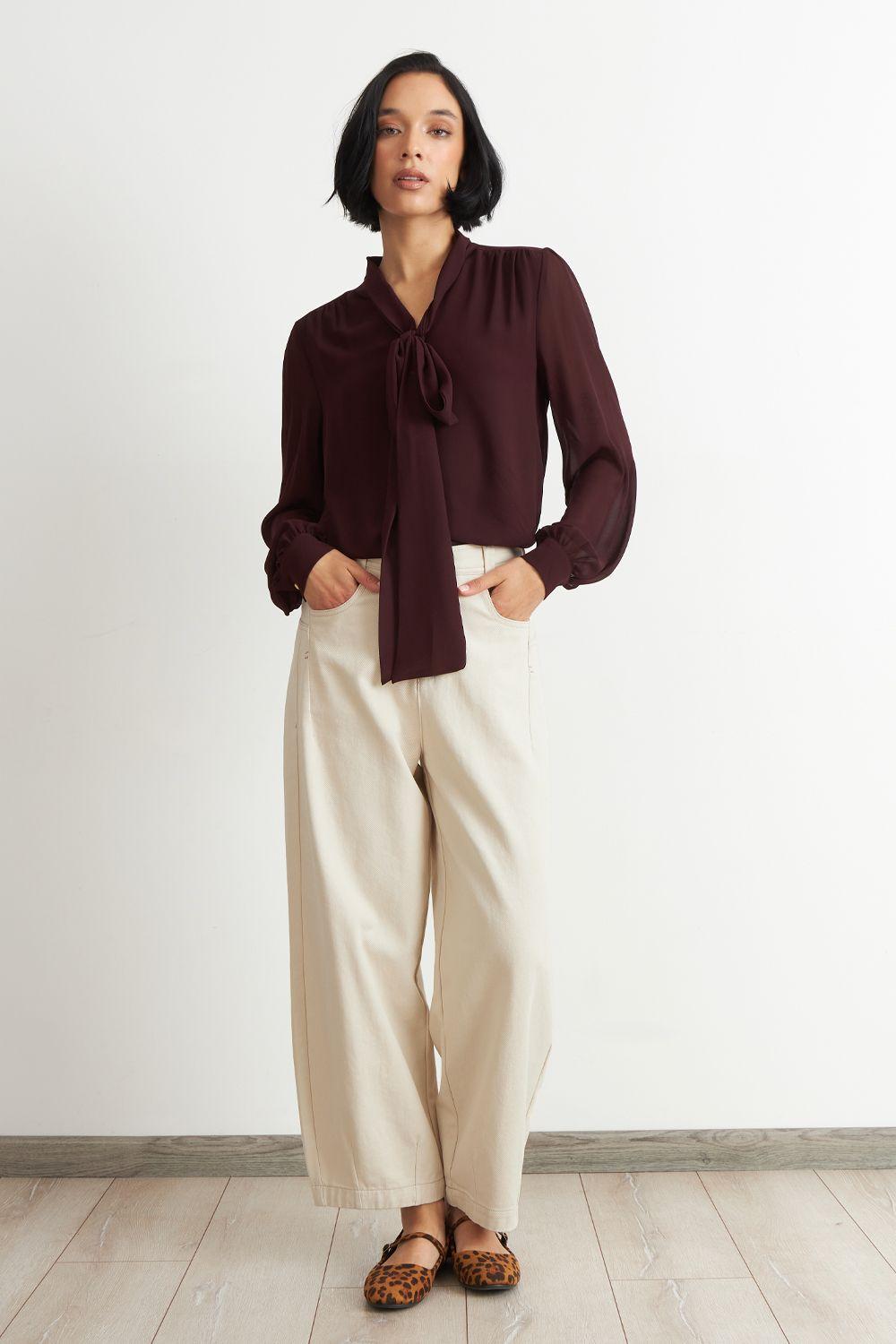 Jeans Corte Barrel Blanco Nicopoly-1