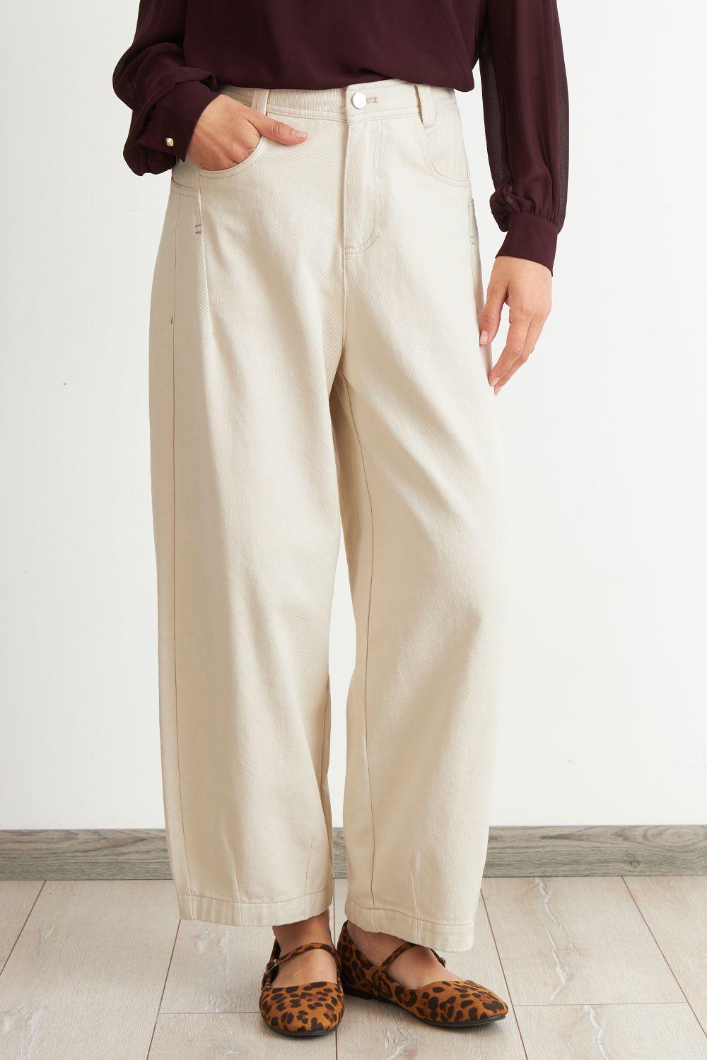 Jeans Corte Barrel Blanco Nicopoly-4