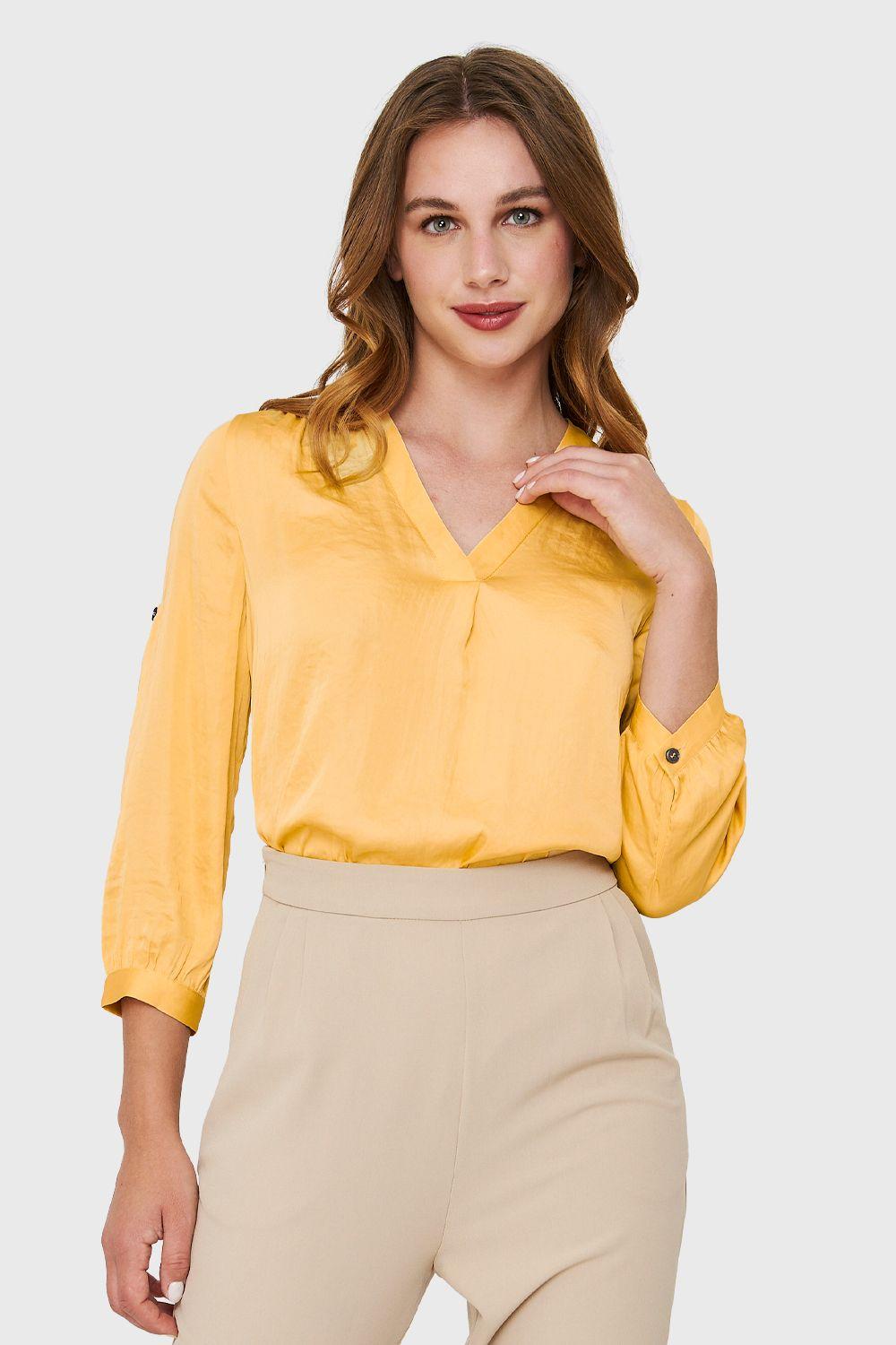 Blusa Manga Ajustable Amarillo Nicopoly-0