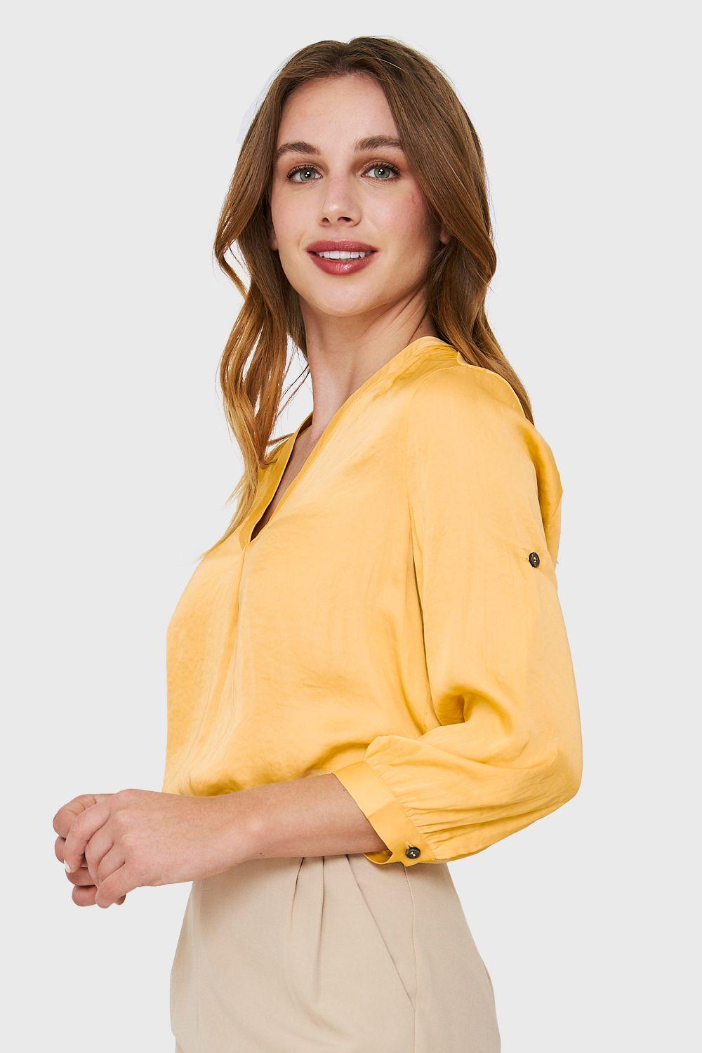 Blusa Manga Ajustable Amarillo Nicopoly-2