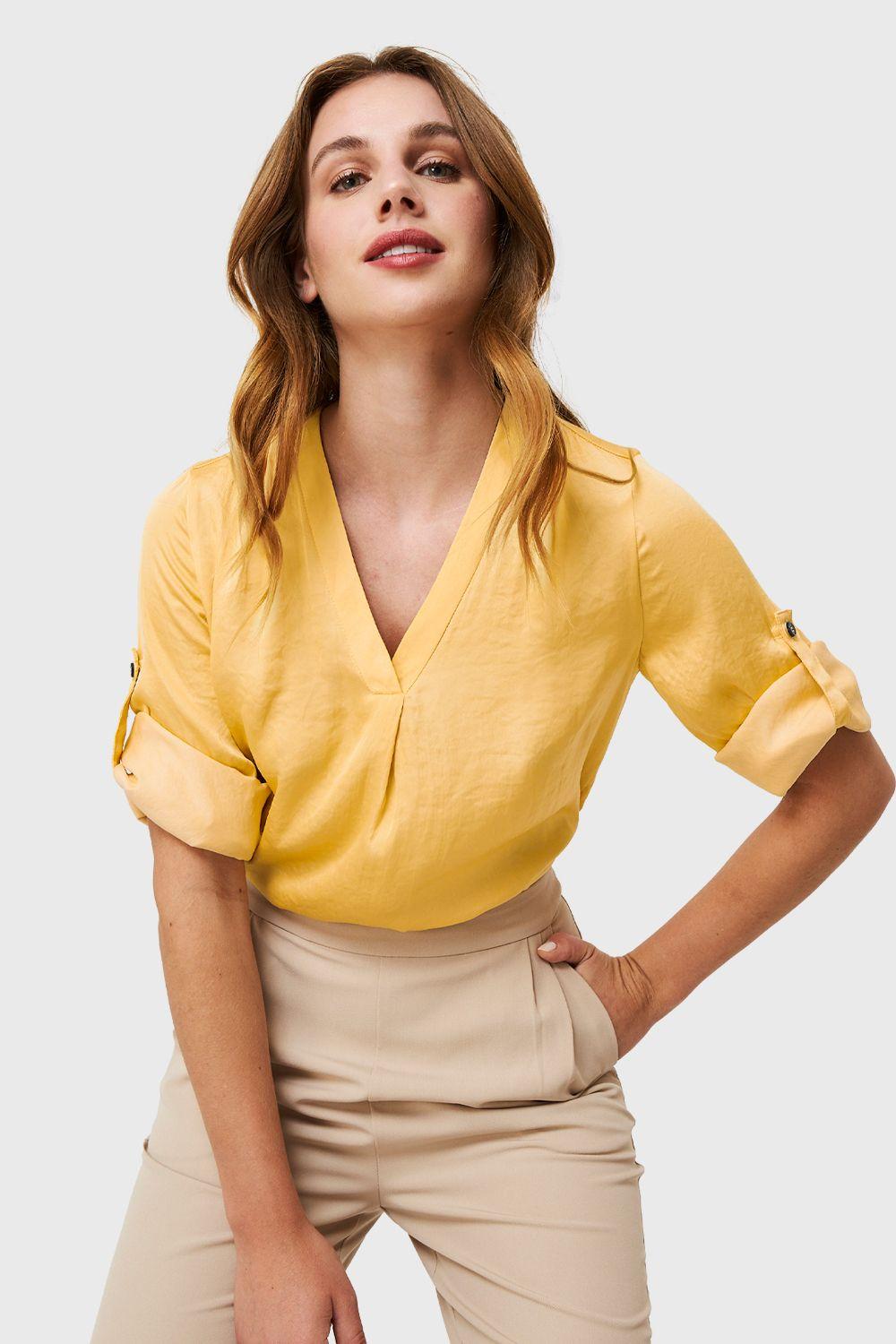 Blusa Manga Ajustable Amarillo Nicopoly-4