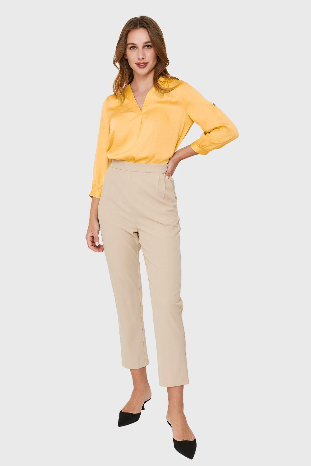 Blusa Manga Ajustable Amarillo Nicopoly-1