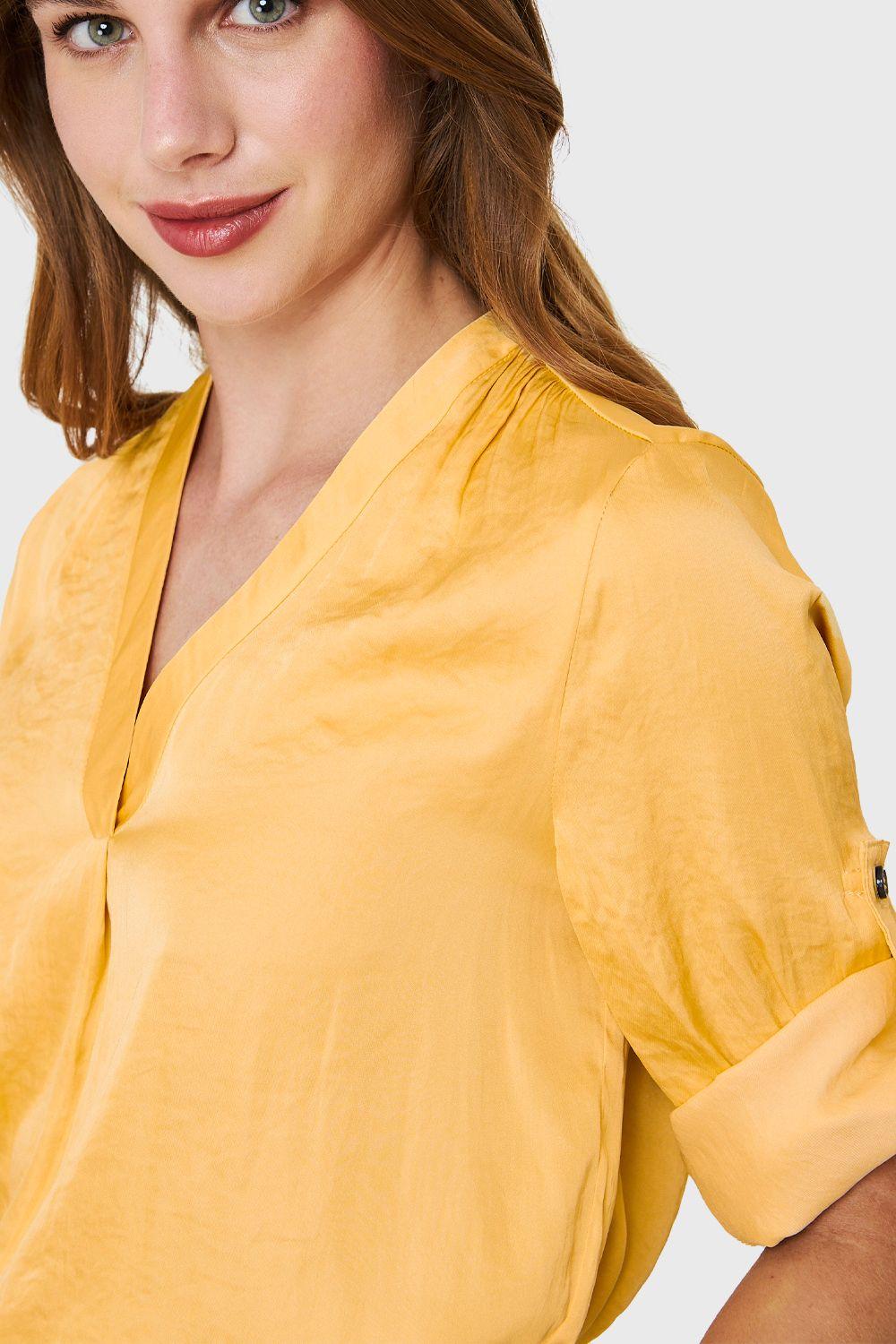 Blusa Manga Ajustable Amarillo Nicopoly-5