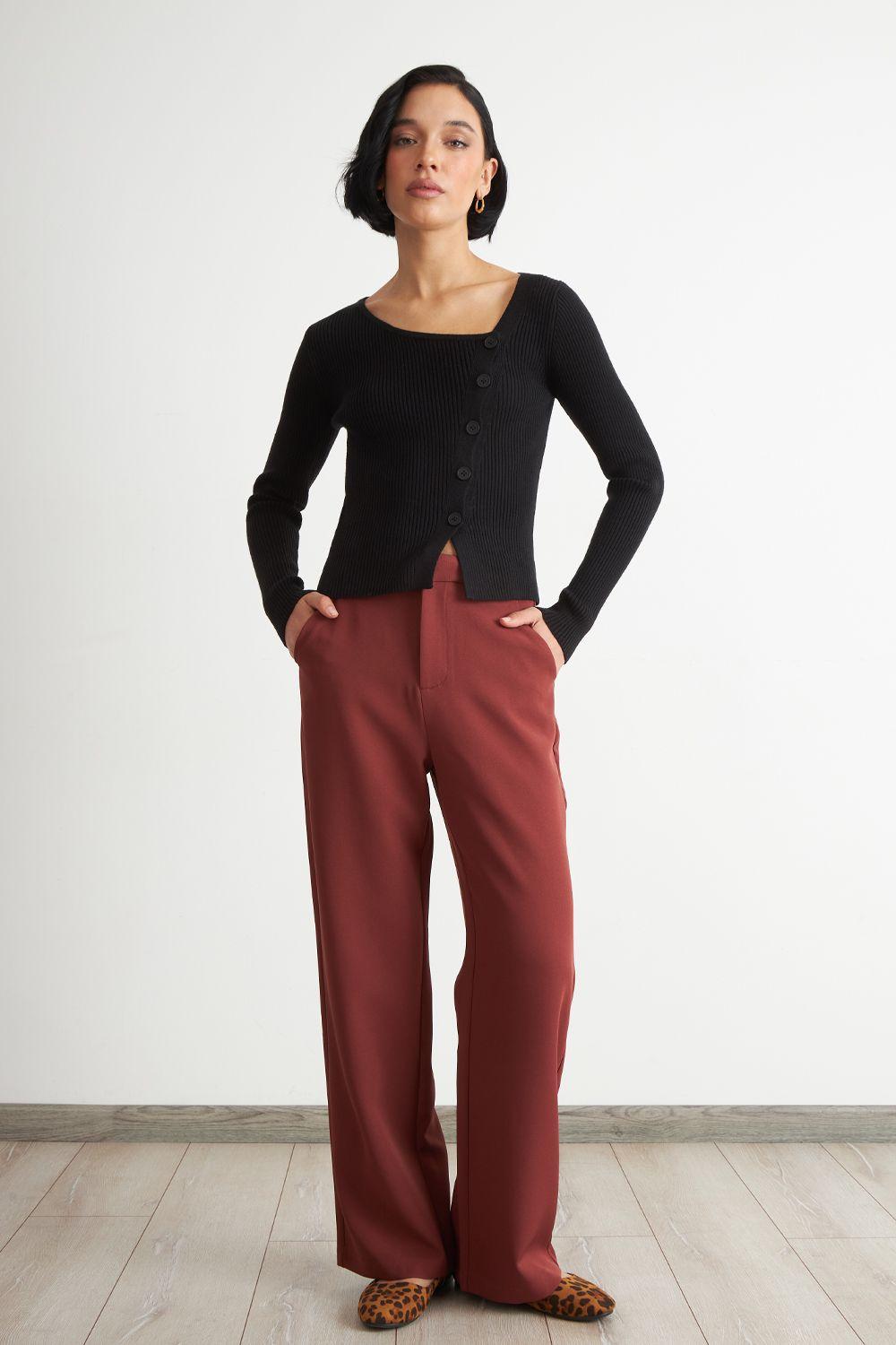 Sweater Escote Asimétrico Negro Nicopoly-1