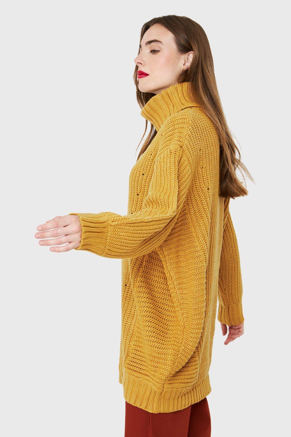 Maxi Sweater Mostaza Nicopoly-2