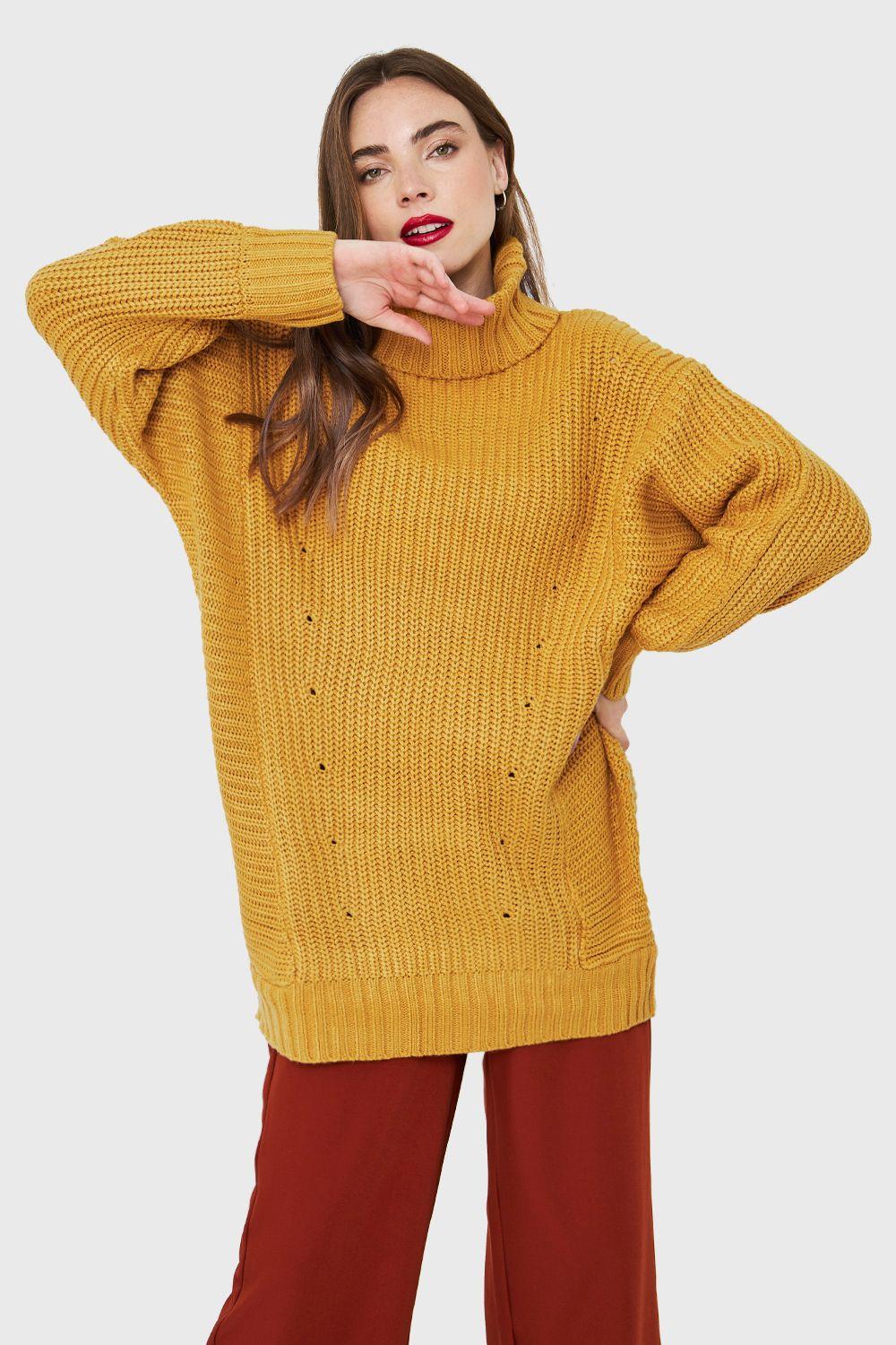 Maxi Sweater Mostaza Nicopoly-4