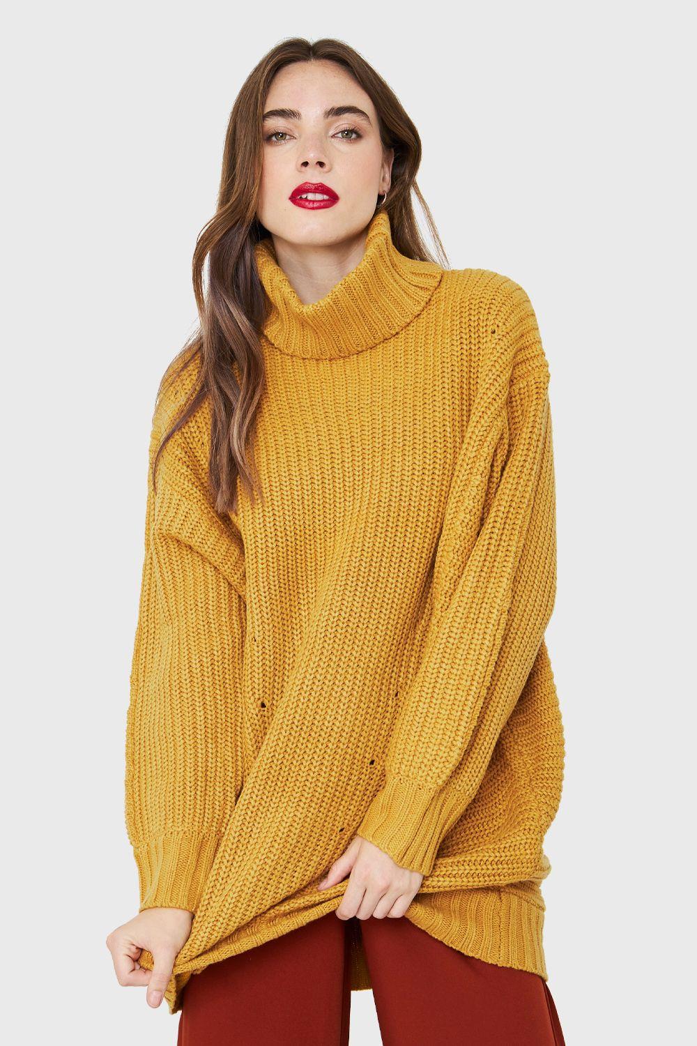 Maxi Sweater Mostaza Nicopoly-0