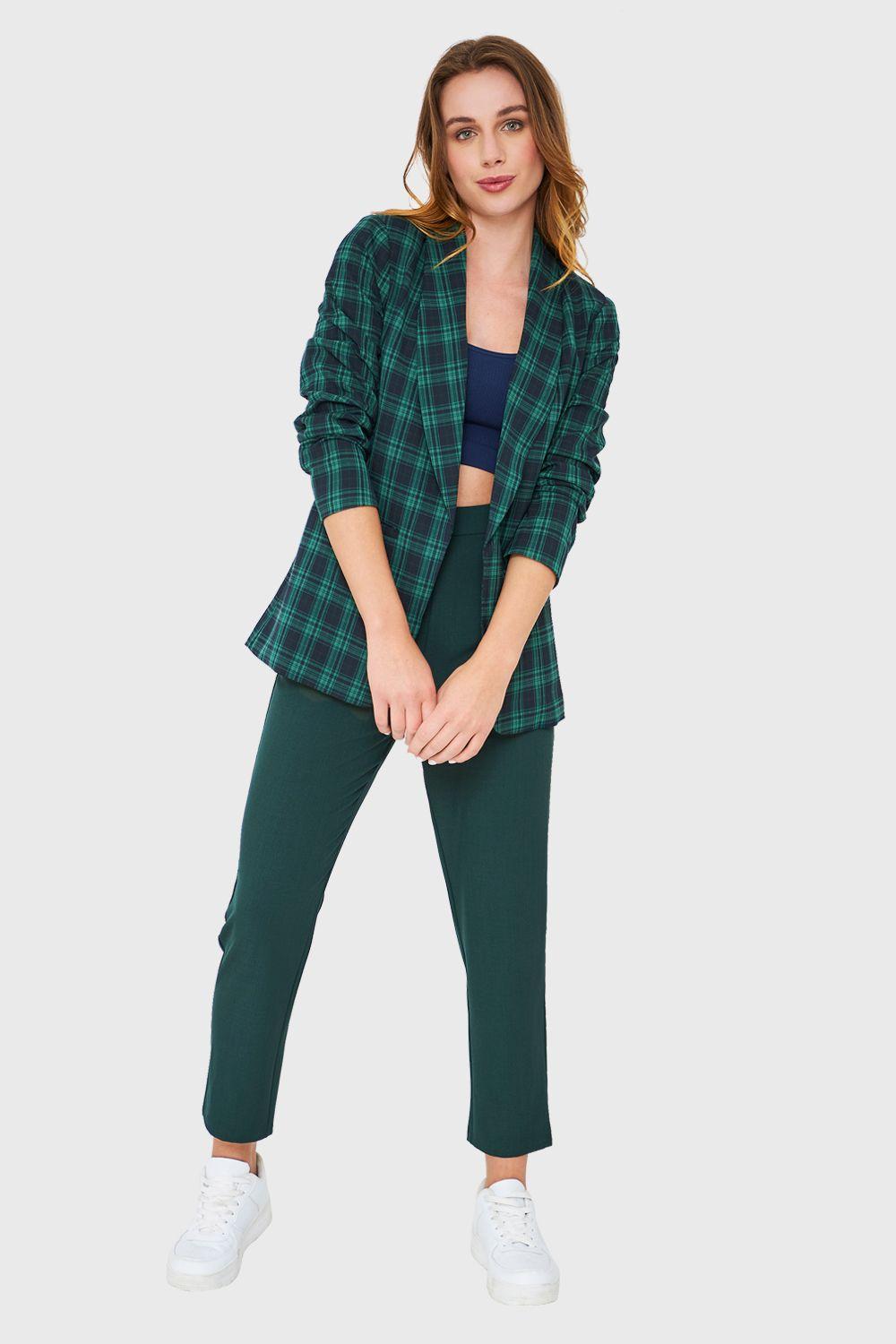Blazer Escocés Verde Nicopoly-1