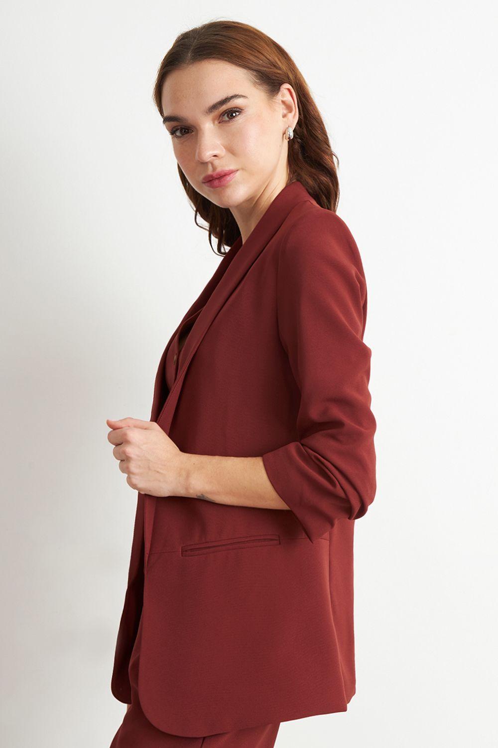 Blazer Manga 3/4 Ajustado con Solapas Óxido Nicopoly-2