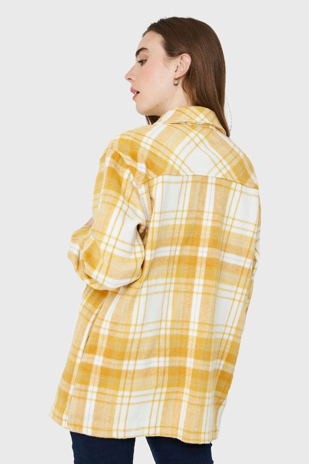 Sobrecamisa Estampado Escocés Amarillo Nicopoly-3