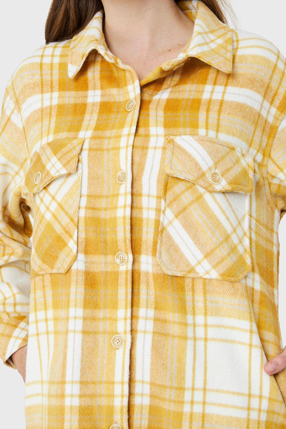 Sobrecamisa Estampado Escocés Amarillo Nicopoly-5