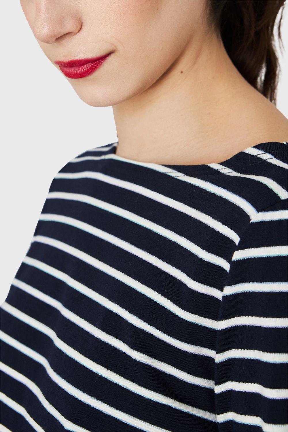 Polera Rayas Marinera Tajos Azul/Blanco Nicopoly-5
