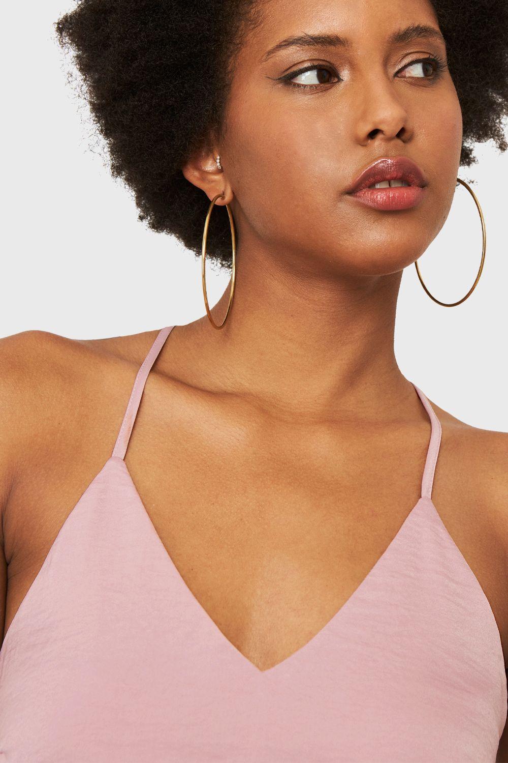 Blusa Básica Tipo Satín Rosado Nicopoly-5