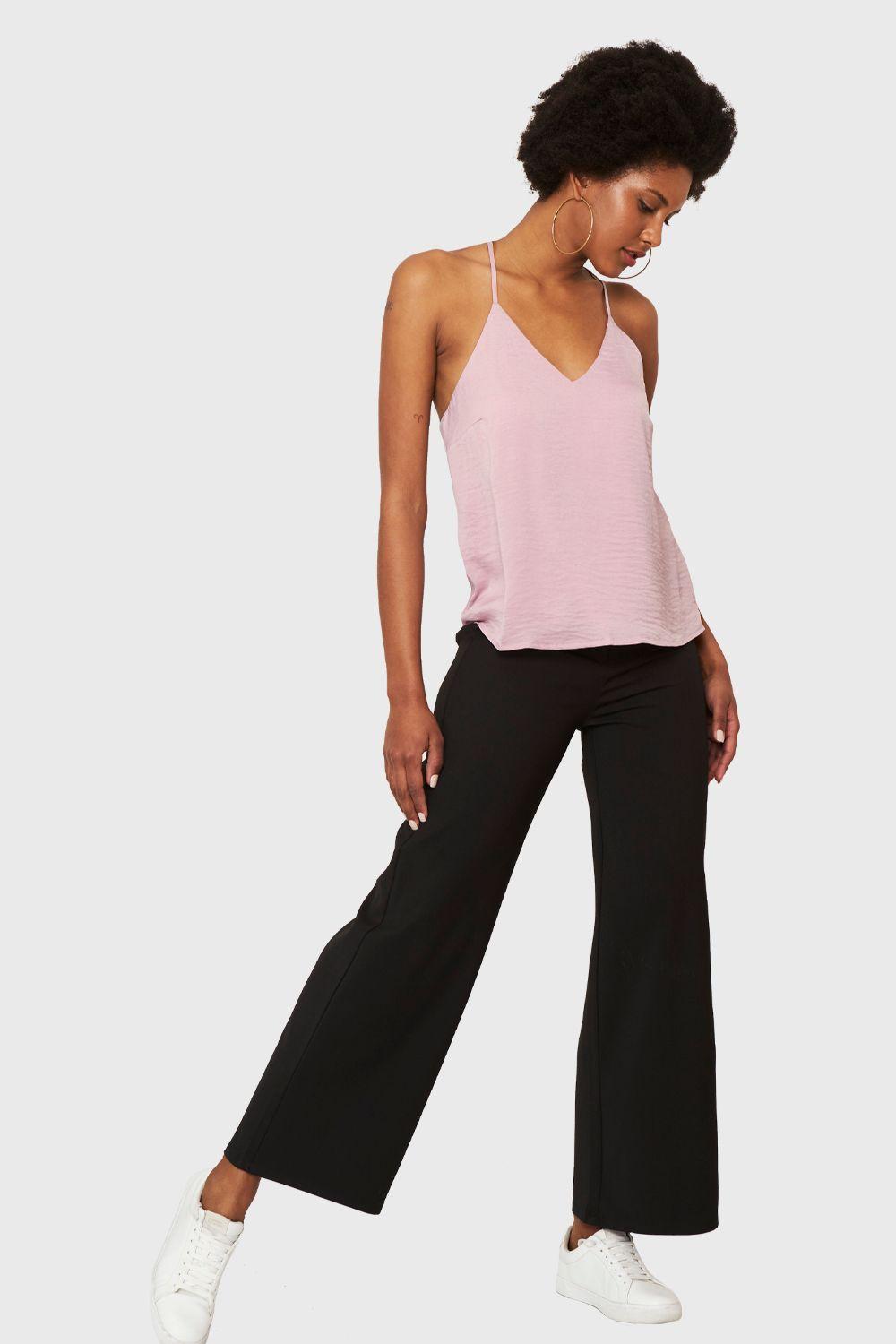 Blusa Básica Tipo Satín Rosado Nicopoly-1