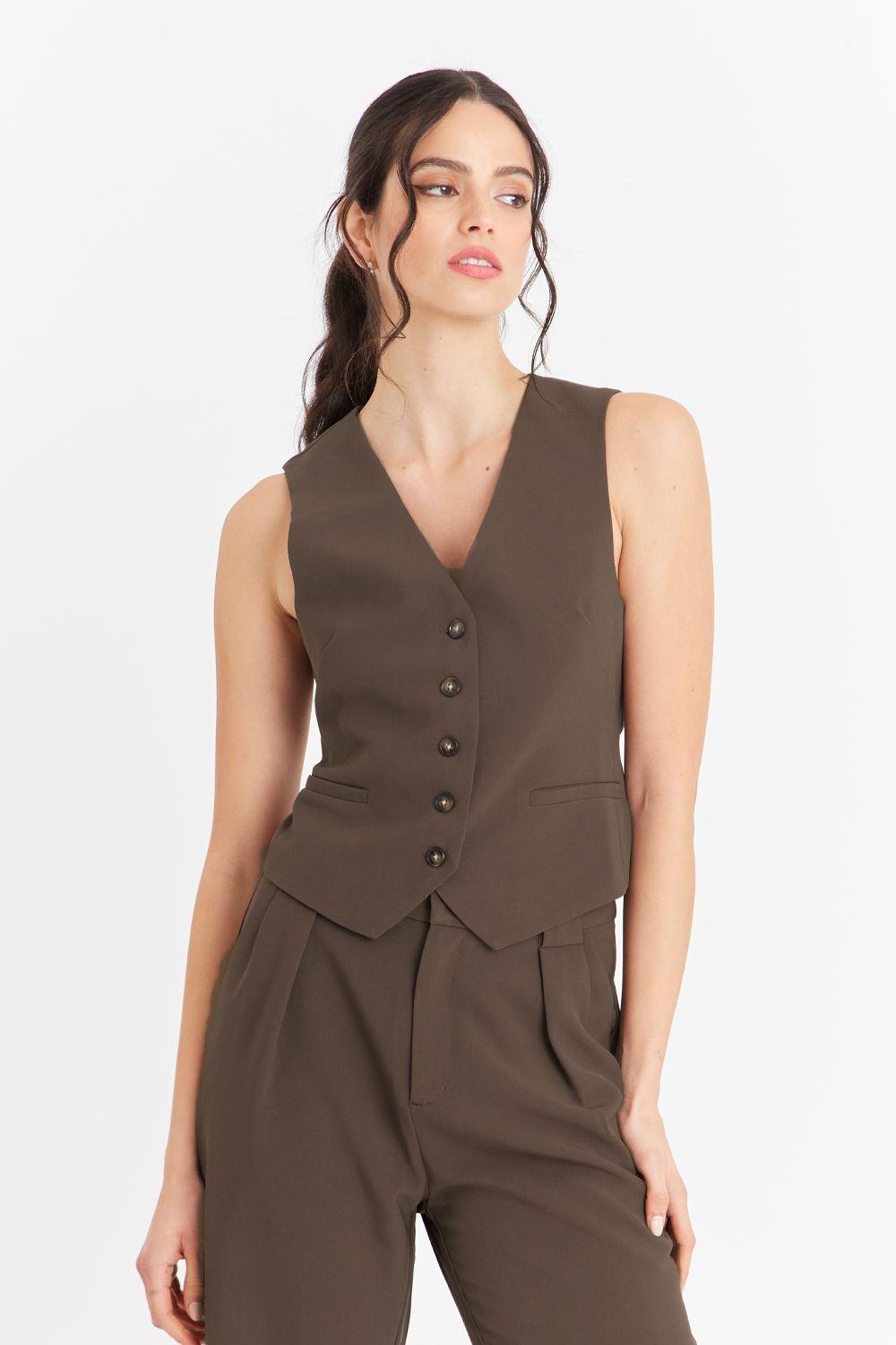 Gilet Básico Café Nicopoly-0