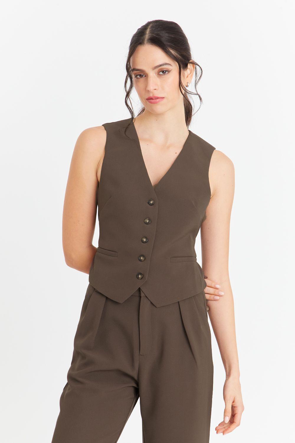 Gilet Básico Café Nicopoly-4