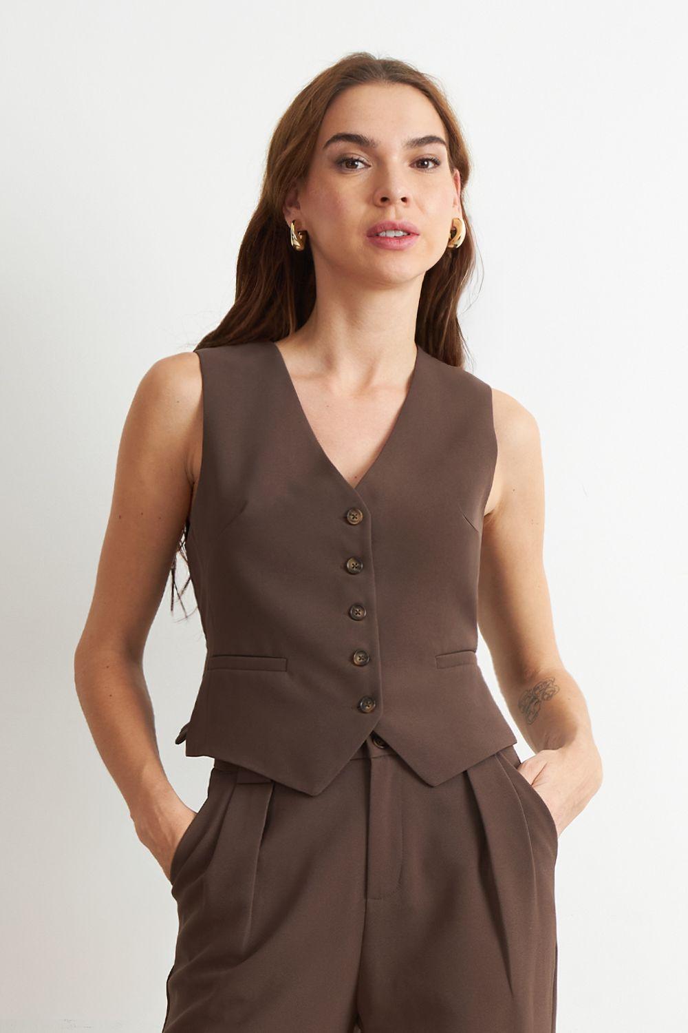 Gilet Básico Ajustable Mocca Nicopoly-0