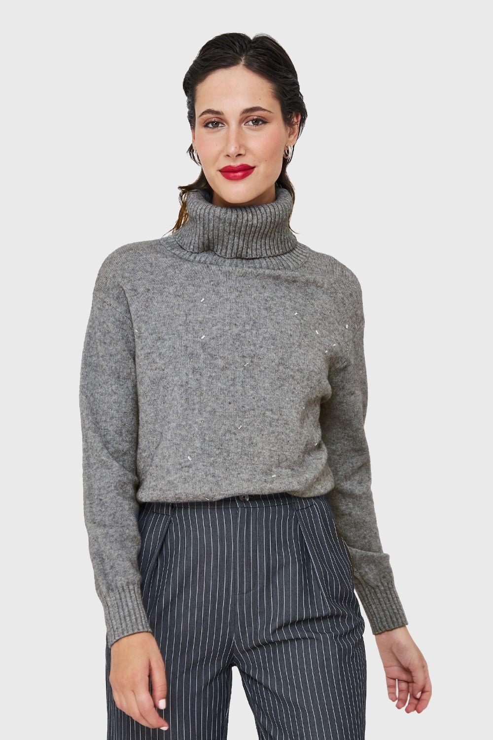 Sweater Beatle Strass Gris Nicopoly-4
