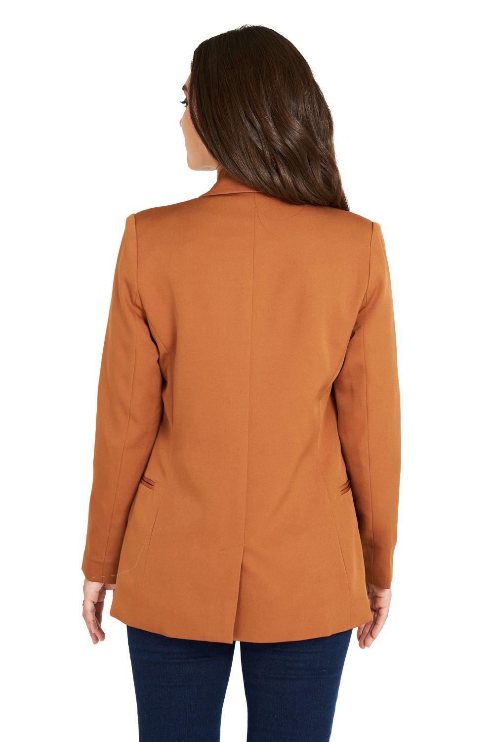 Blazer Botones Decorativos Camel Nicopoly-3