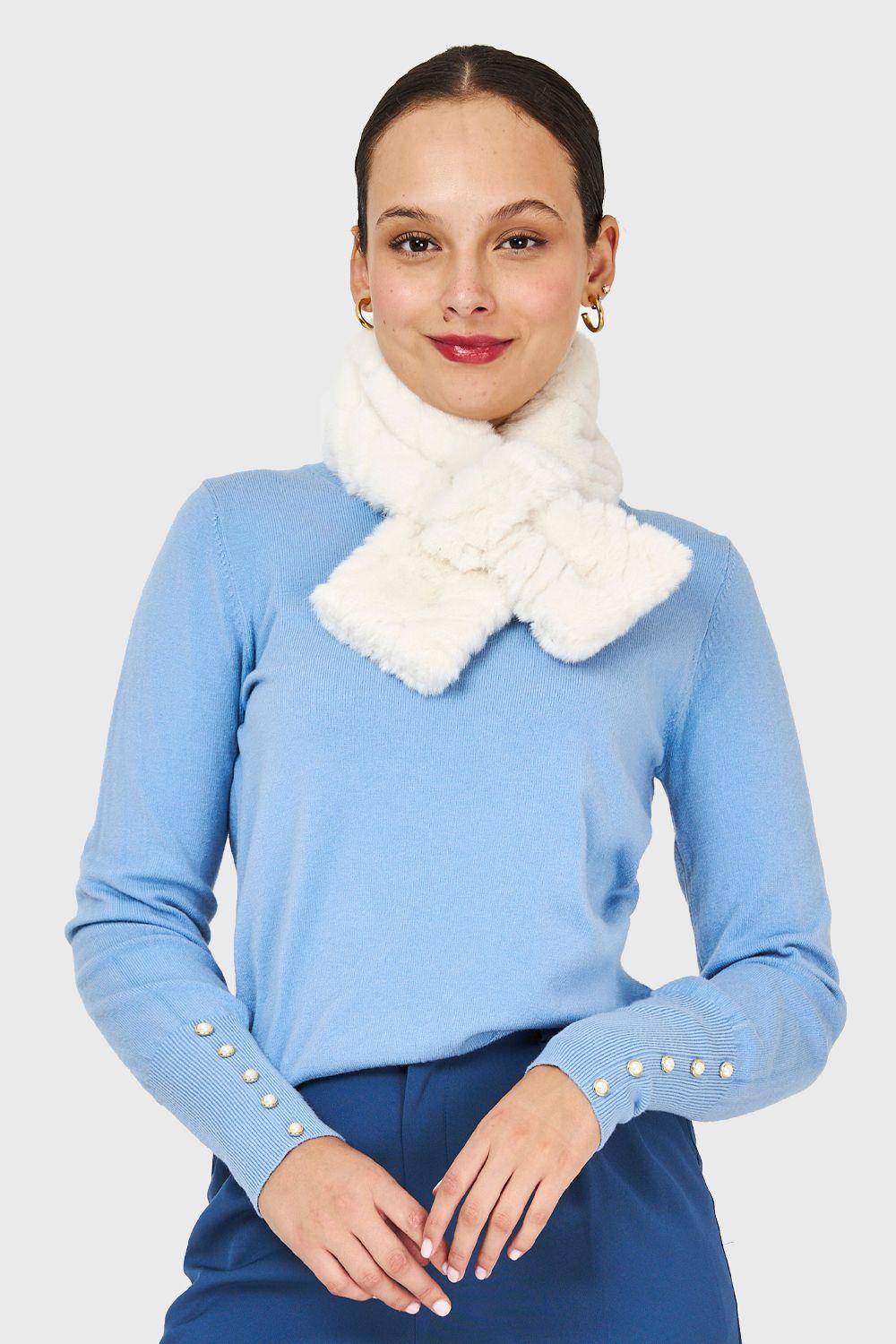 Cuello Tipo Piel Blanco Invierno Nicopoly-0