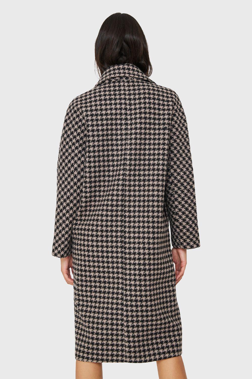 Abrigo Oversize Pied De Poule Khaki Nicopoly-3