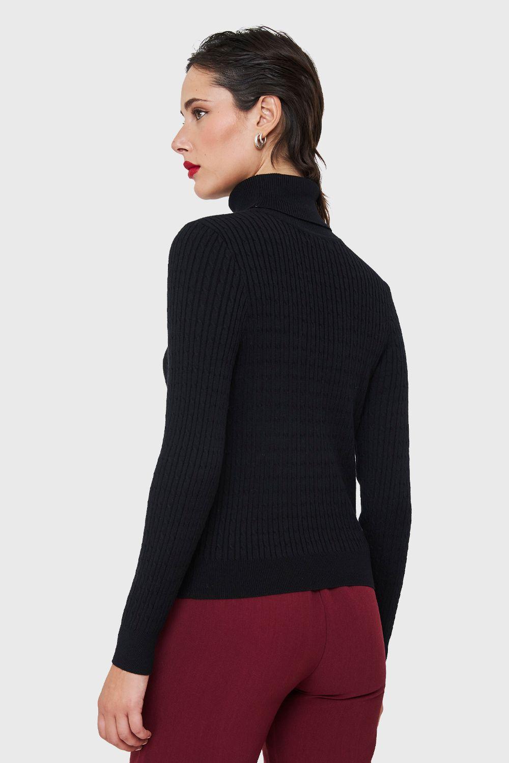 Sweater Tipo Cadenetas Negro Nicopoly-3