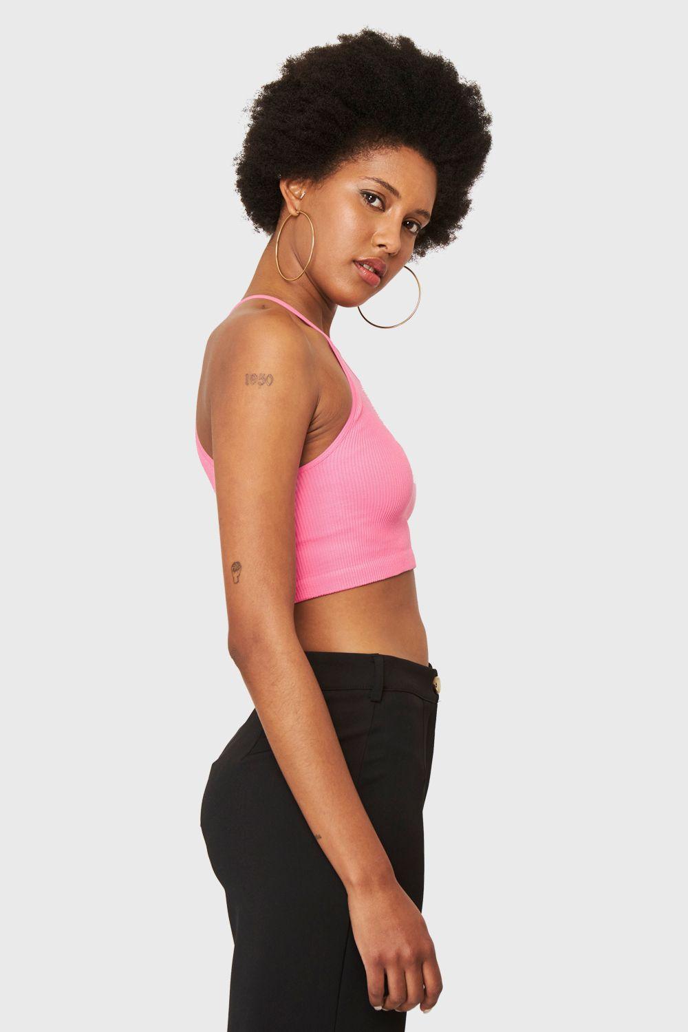 Peto Cuello Halter Rosado Nicopoly-2