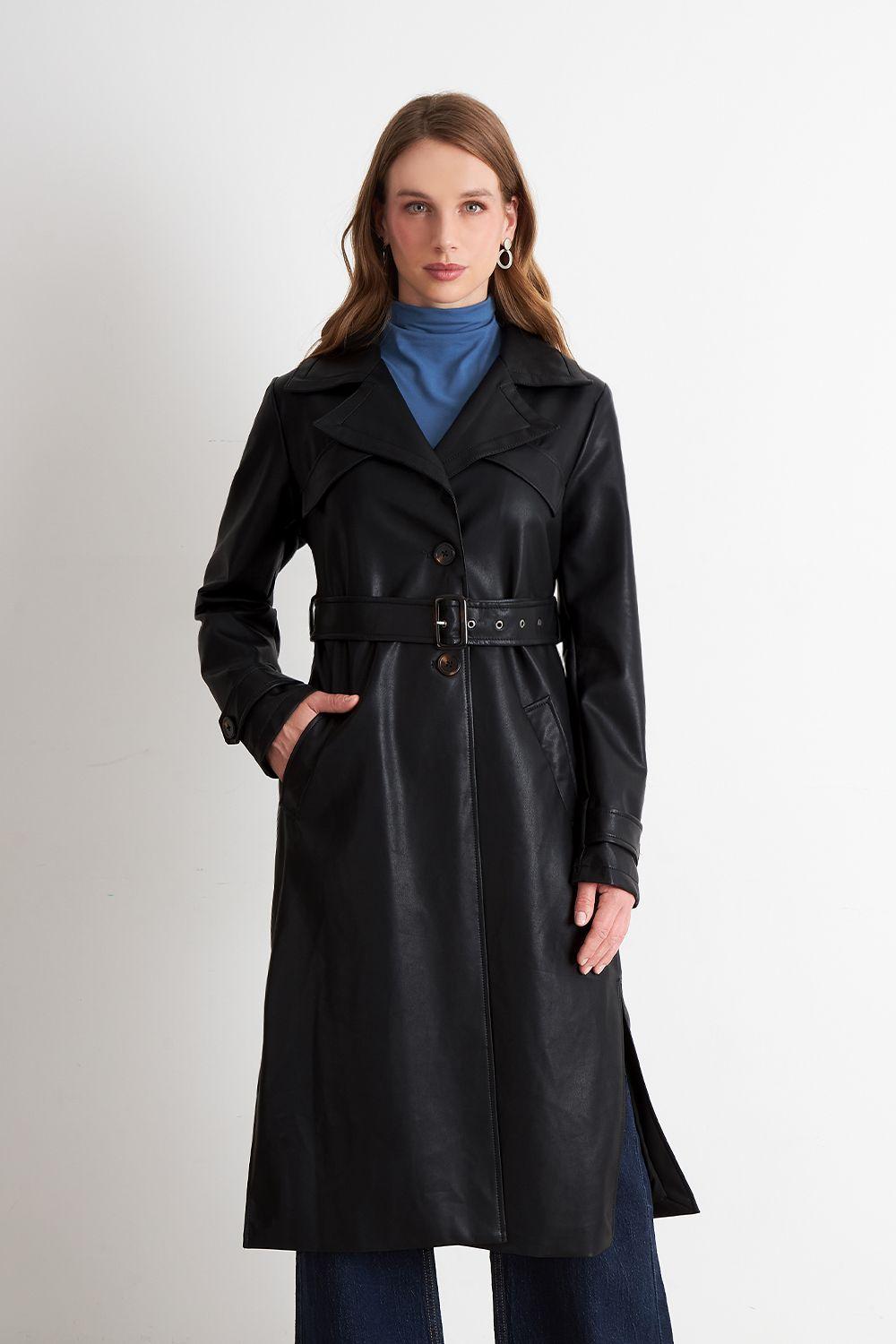 Abrigo Ecocuero Negro Nicopoly-4